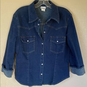 Spiegel Denim Vintage Snap Front Fitted Shirt or Jacket Western Styling Classic